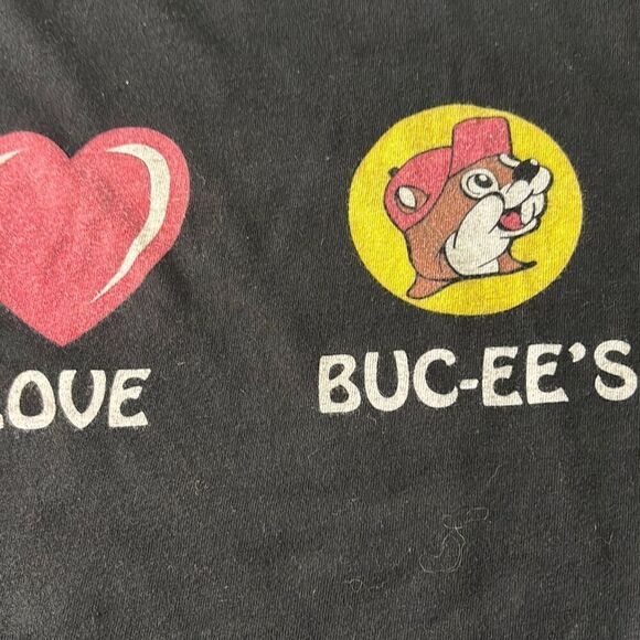 Peace Love & Buc-ees t shirt 2 sided bucee Beaver women M - Picture 6 of 7
